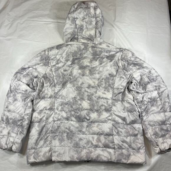 Eddie Bauer EB650 Down Puffer Jacket Women’s 2XL Gray Hooded Full Zip - Picture 10 of 10